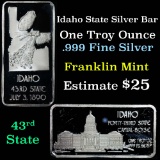 Idaho - 1 oz Silver Bar (.999 Pure)