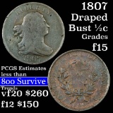 1807 Draped Bust Half Cent 1/2c Grades f+
