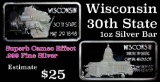 Wisconsin - 1 oz Silver Bar (.999 Pure)
