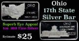 Ohio - 1 oz Silver Bar (.999 Pure)