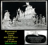 Bicentennial Council 13 orig States Ingot #67, Battle Of Chesapeake Capes - 1.84 oz silver