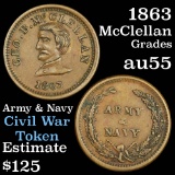 1863 McClellian Civil War Token 1c Grades Choice AU