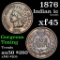 1876 Indian Cent 1c Grades xf+ (fc)