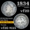 1834 Capped Bust Half Dime 1/2 10c Grades vf, very fine