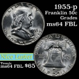 1955-p Franklin Half Dollar 50c Grades Choice Unc FBL
