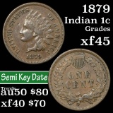 1879 Indian Cent 1c Grades xf+