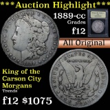 ***Auction Highlight*** 1889-cc Morgan Dollar $1 Graded f, fine by USCG (fc)