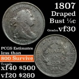 1807 Draped Bust Half Cent 1/2c Grades vf++