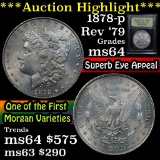 ***Auction Highlight*** 1878-p Rev '79 Morgan Dollar $1 Graded Choice Unc by USCG (fc)