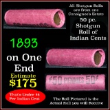 Indian Head Penny 1c Shotgun Roll, 1883 on one end, reverse on the other (fc)