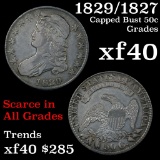 1829/1827 Capped Bust Half Dollar 50c Grades xf (fc)
