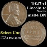 1927-d Lincoln Cent 1c Grades Choice Unc BN