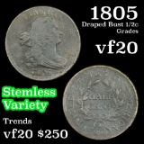 1805 Draped Bust Half Cent 1/2c Grades vf, very fine (fc)