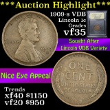 ***Auction Highlight*** 1909-s VDB Lincoln Cent 1c Graded vf++ by USCG (fc)
