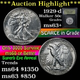 ***Auction Highlight*** 1929-d Walking Liberty Half Dollar 50c Graded Select+ Unc By USCG (fc)