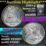 ***Auction Highlight*** 1885-p Seated Liberty Quarter 25c Graded GEM+ Unc by USCG (fc)