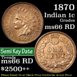 1870 Indian Cent 1c Grades GEM+ Unc RD