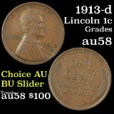 1913-d Lincoln Cent 1c Grades Choice AU/BU Slider
