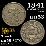1841 Braided Hair Large Cent 1c Grades Select AU (fc)