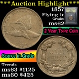 ***Auction Highlight*** 1857 Flying Eagle Cent 1c Graded Select Unc by USCG (fc)