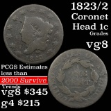 1823/2 Coronet Head Large Cent 1c Grades vg, very good (fc)