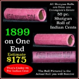 Indian Head Penny 1c Shotgun Roll, 1899 on one end, reverse on the other (fc)