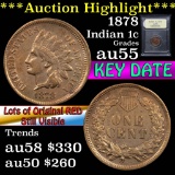 ***Auction Highlight*** 1878 Indian Cent 1c Graded Choice AU by USCG (fc)