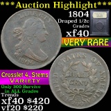 ***Auction Highlight*** 1804 Draped Bust Half Cent 1/2c Graded xf by USCG (fc)