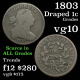 1803 Draped Bust Large Cent 1c Grades vg+