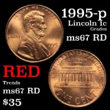 1995-p Lincoln Cent 1c Grades GEM++ Unc RD