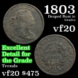 1803 Draped Bust Large Cent 1c Grades vf, very fine (fc)