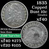 1835 Capped Bust Dime 10c Grades xf