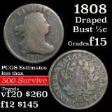 1808 Draped Bust Half Cent 1/2c Grades f+