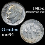 1961-d Roosevelt Dime 10c Grades Choice Unc