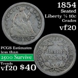 1854 Arrows Seated Liberty Half Dime 1/2 10c Grades vf, very fine