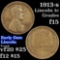 1913-s Lincoln Cent 1c Grades f+