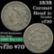 1838 Coronet Head Large Cent 1c Grades vf, very fine