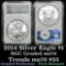 NGC 2014 Silver Eagle Dollar $1 Graded ms70 By NGC