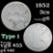 1852 3 Cent Silver 3cs Grades g+