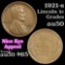 1921-s Lincoln Cent 1c Grades AU, Almost Unc