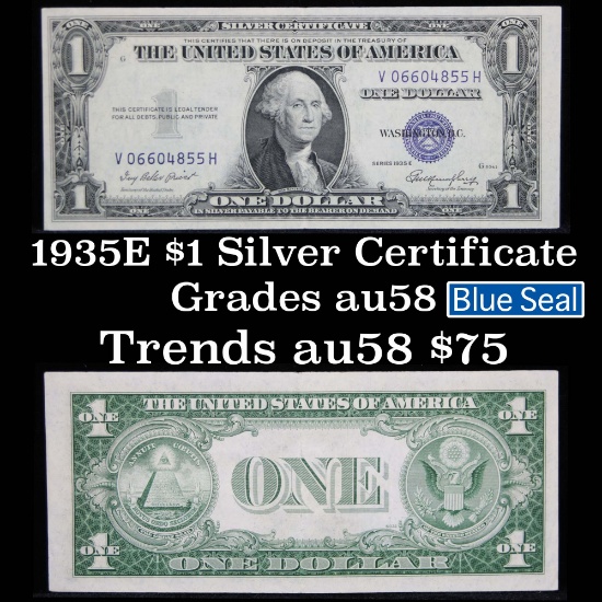 1935E $1 Blue Seal Silver Certificate Grades Choice AU/CU Slider