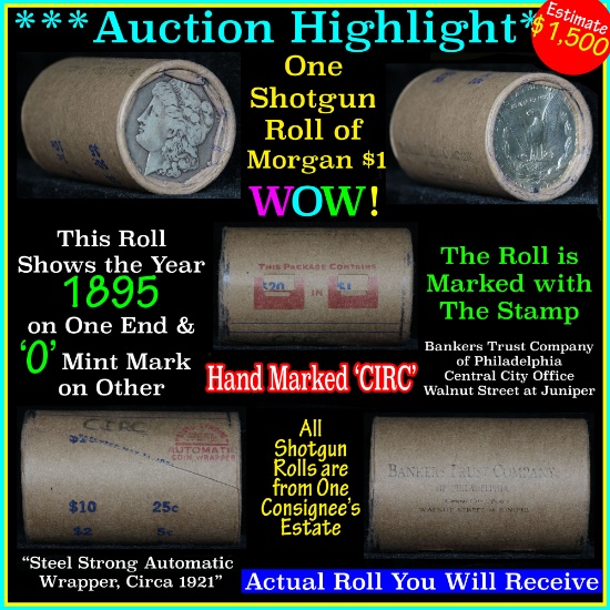 ***Auction Highlight*** Morgan dollar roll ends 1895 & 'o', Better than average circ (fc)