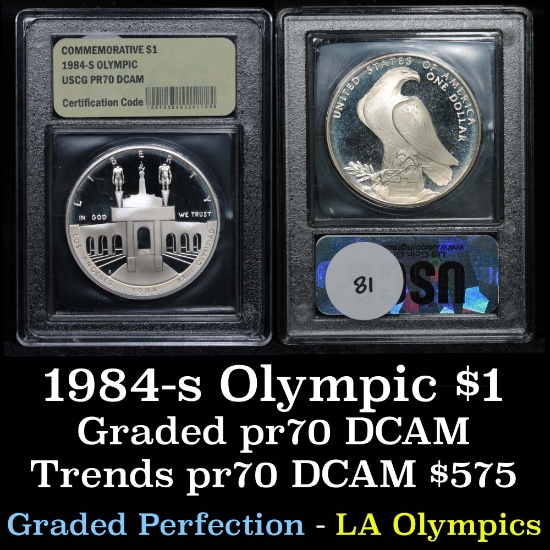 ***Auction Highlight*** 1984-s Olympics Modern Commem $1 Graded GEM++ Proof DCAM By USCG (fc)
