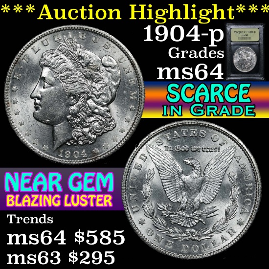 ***Auction Highlight*** 1904-p Morgan Dollar $1 Graded Choice Unc By USCG (fc)