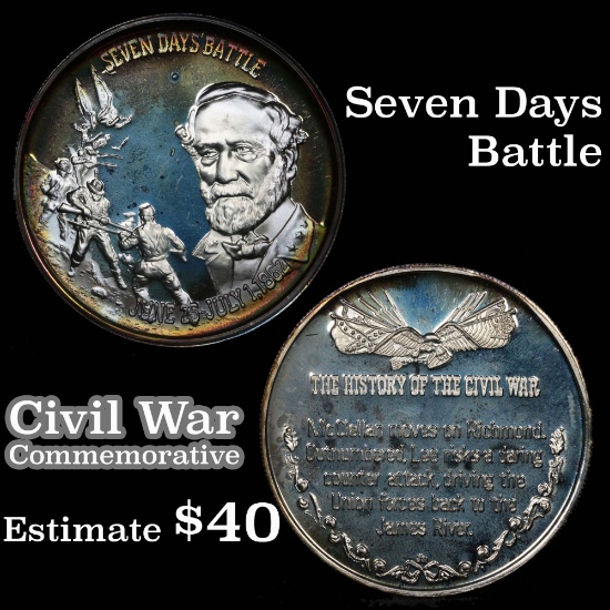 Seven Days Battle Limited Edition Lincoln Mint silver .825 oz. .999 fine silver