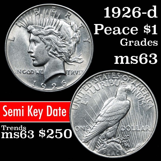 1926-d Peace Dollar $1 Grades Select Unc (fc)