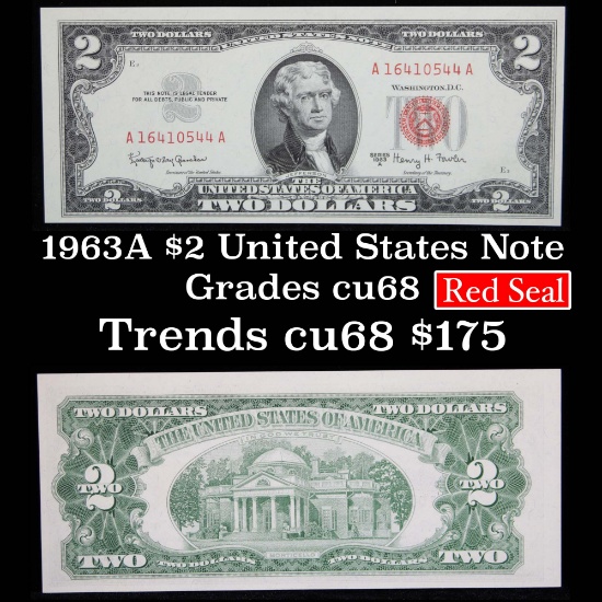 1963A $2 Red seal United States note Grades Gem CU++