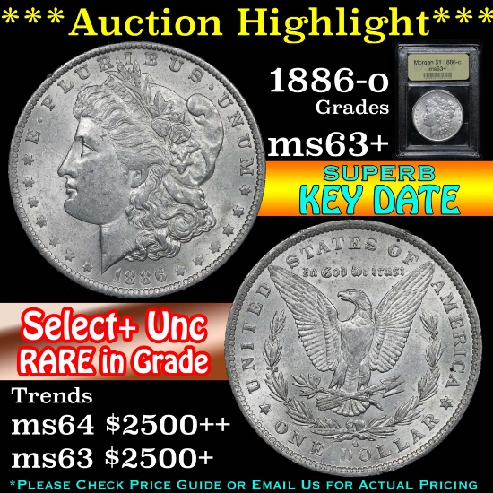 ***Auction Highlight*** 1886-o Morgan Dollar $1 Graded Select+ Unc By USCG (fc)