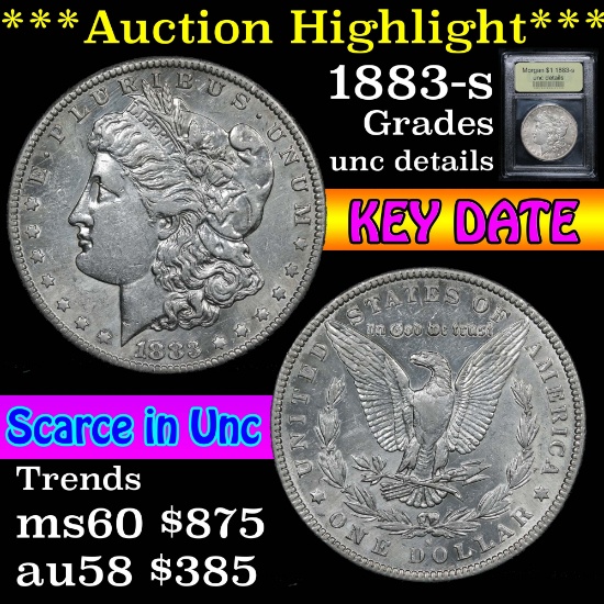 ***Auction Highlight*** 1883-s Morgan Dollar $1 Graded Unc Details By USCG (fc)