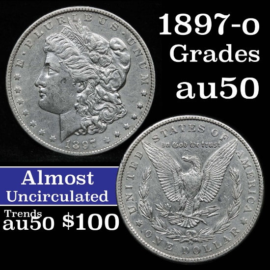 1897-o Morgan Dollar $1 Grades AU, Almost Unc